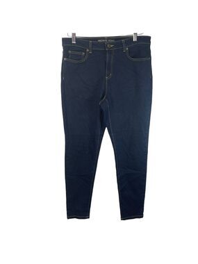Michael Kors Women High Rise Skinny Jean Size 10 Blue 5 Pocket Zip Slimming
